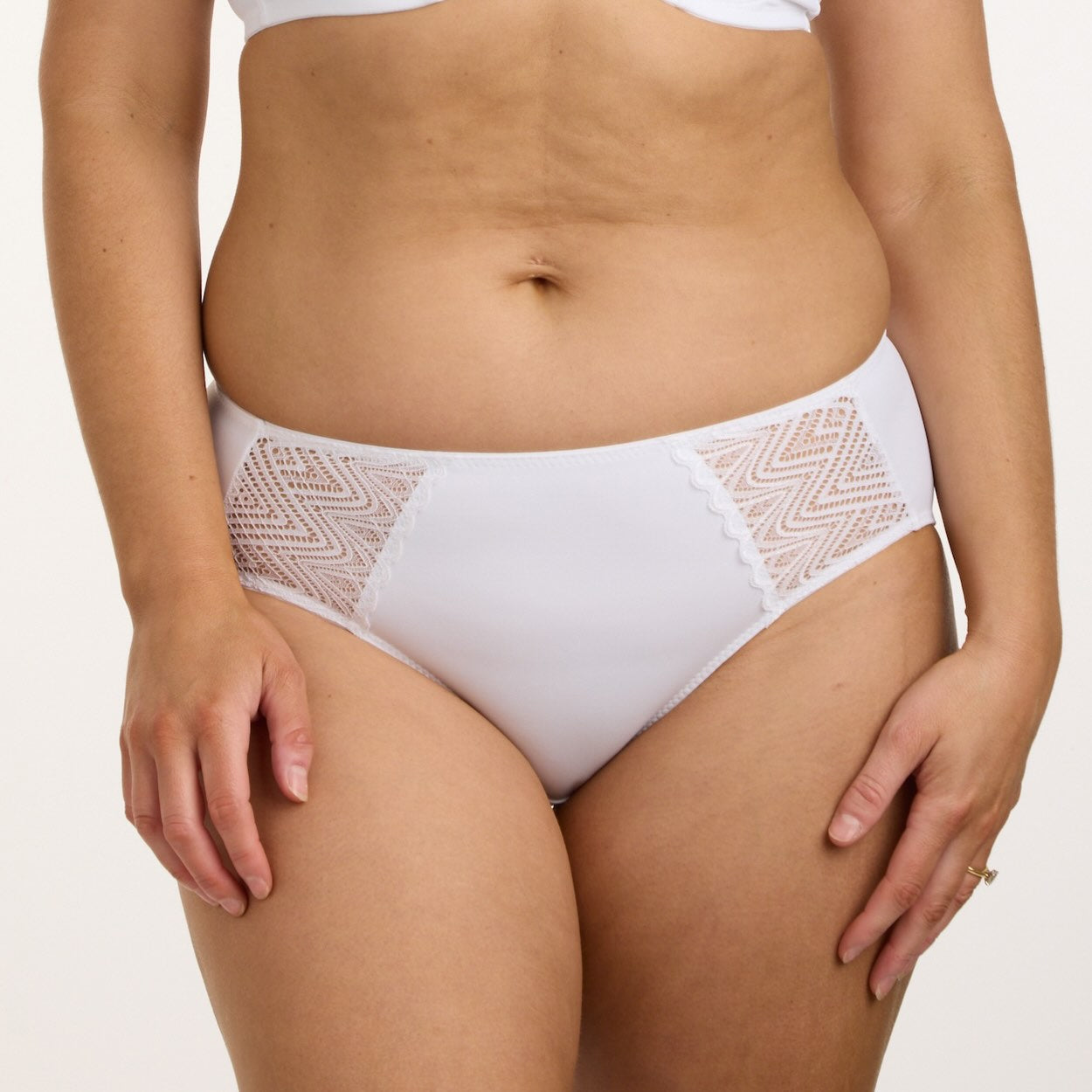 Willow Lace Midi Brief - White