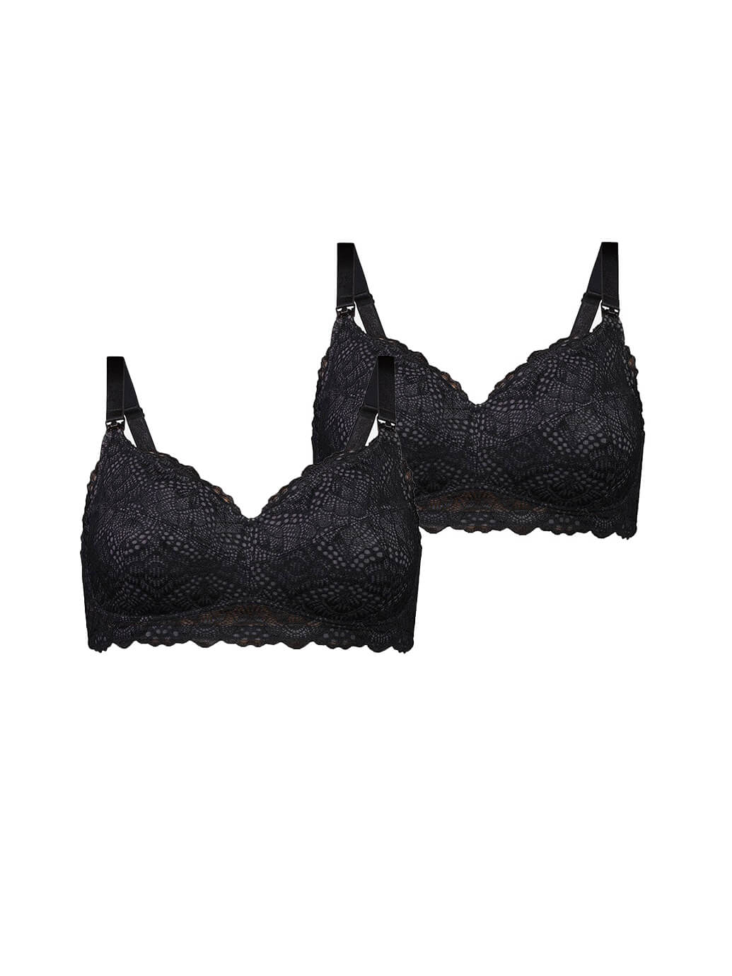 Maternity Bras - 2 Pack - Black Charcoal
