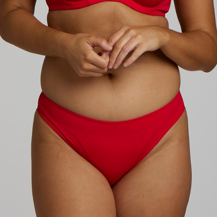 Lily Lace Bum Bikini Brief - Ruby Red