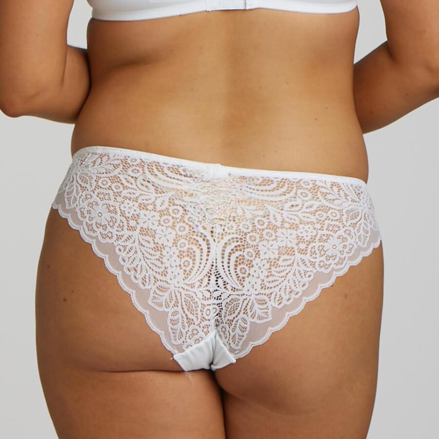 Lily Lace Bum Bikini Brief (2 Pack) - White and Ruby Red
