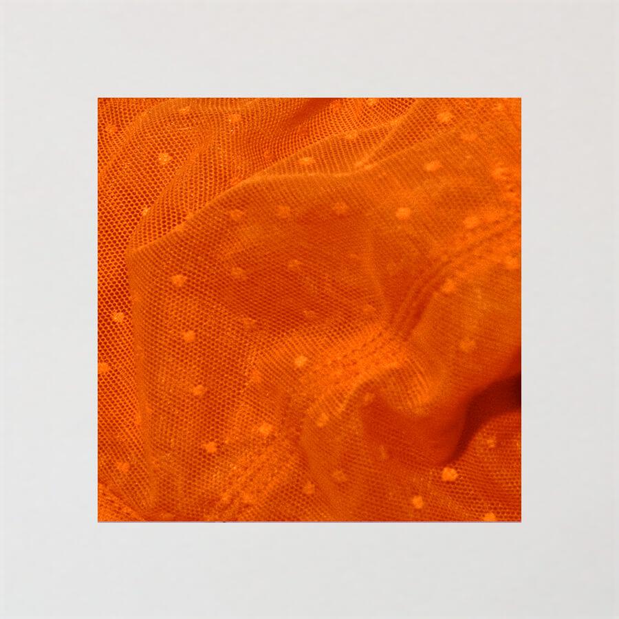 Spot Mesh Balconette Bra (Clearance) - Mandarin Orange