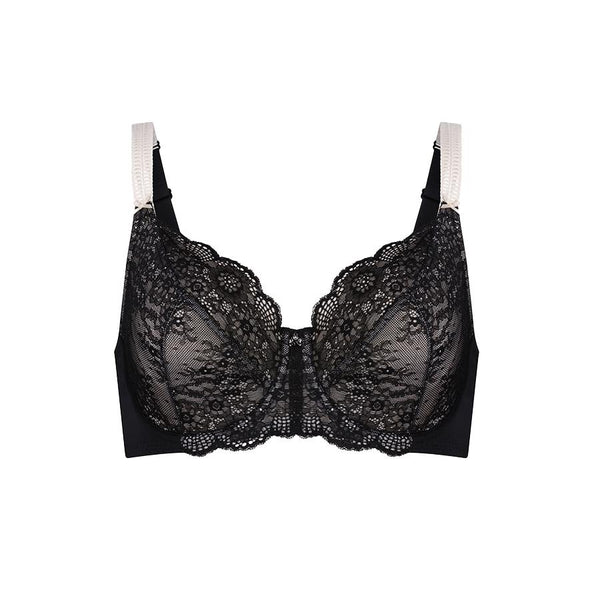 Peony Lace Full Cup Bra - Black Heavenly Pink | Rose & Thorne New Zealand