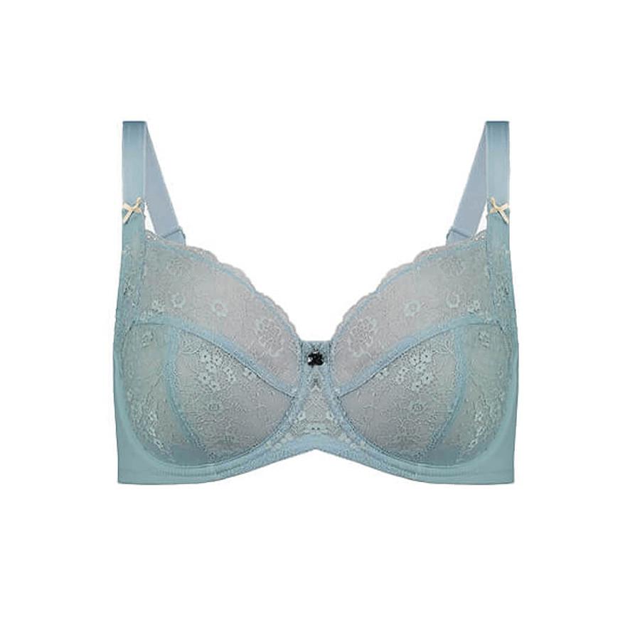Underwire Contrast Lace Bra - Enhanced Support - Rococco Product Image