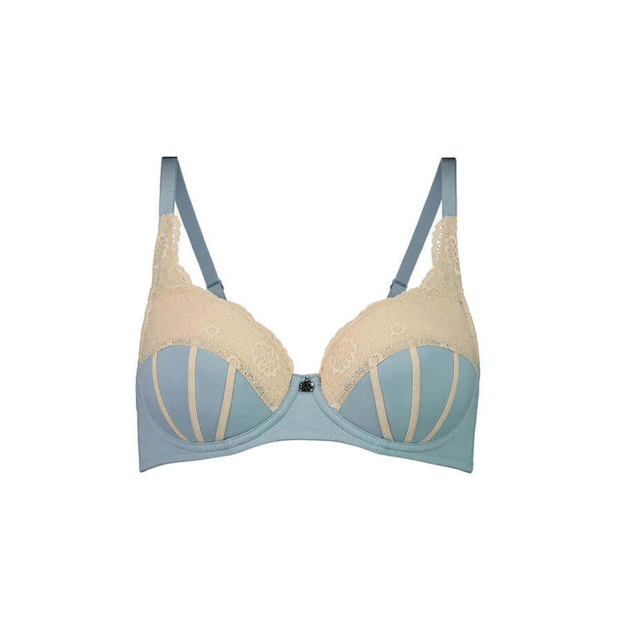 Model wearing Underwire Ribbons Bra - Lite Support - Rococco Side