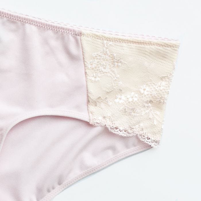 Contrast Lace Boyleg Brief - Pink Soda Detail Image