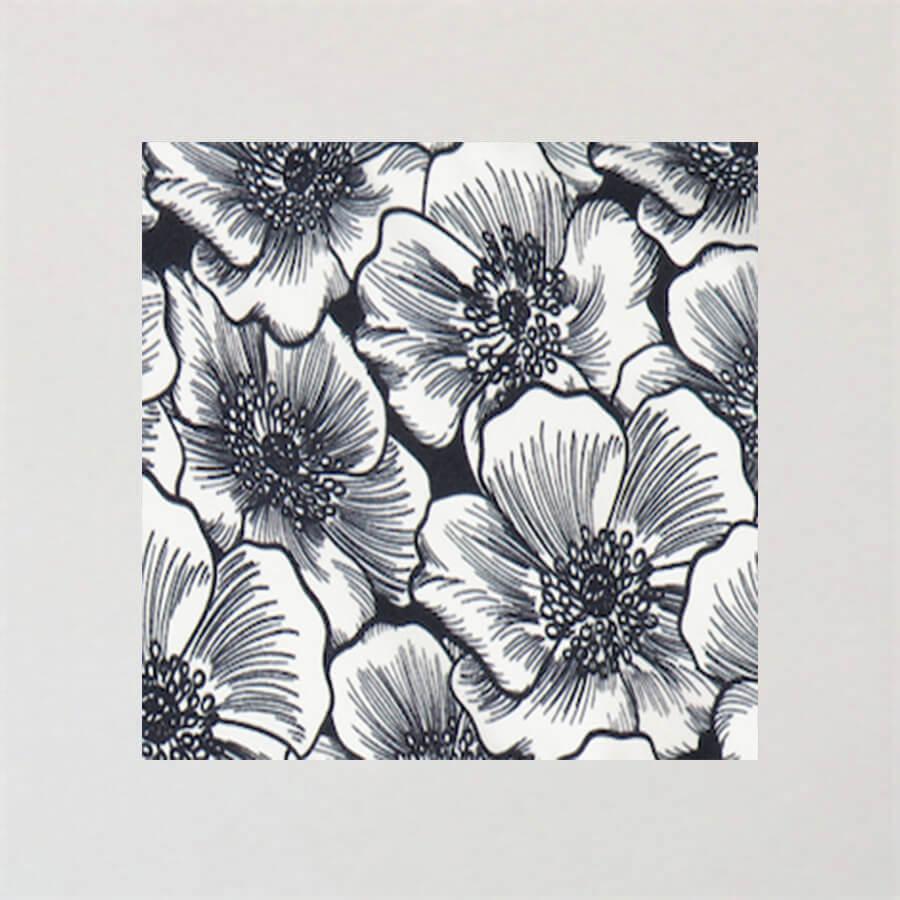 Print Balconette Bra & Midi Brief Set - Black Graphic Floral