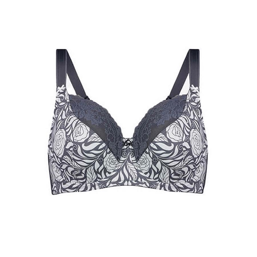 Underwire Bra - Enhanced Support - Signature Print in Pewter Rose Product Image