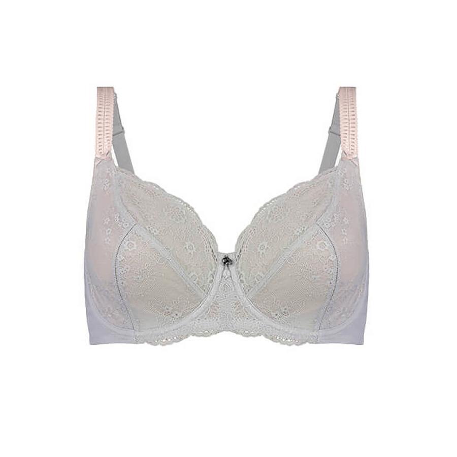 Peony Lace Full Cup Bra - Grey Storm Cloud