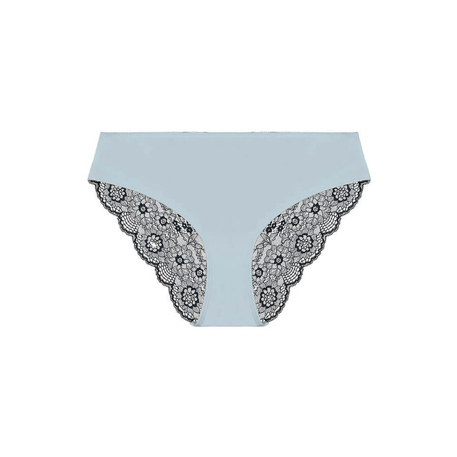 Alyssum Lace Bum Bikini Brief - Blue Graphite