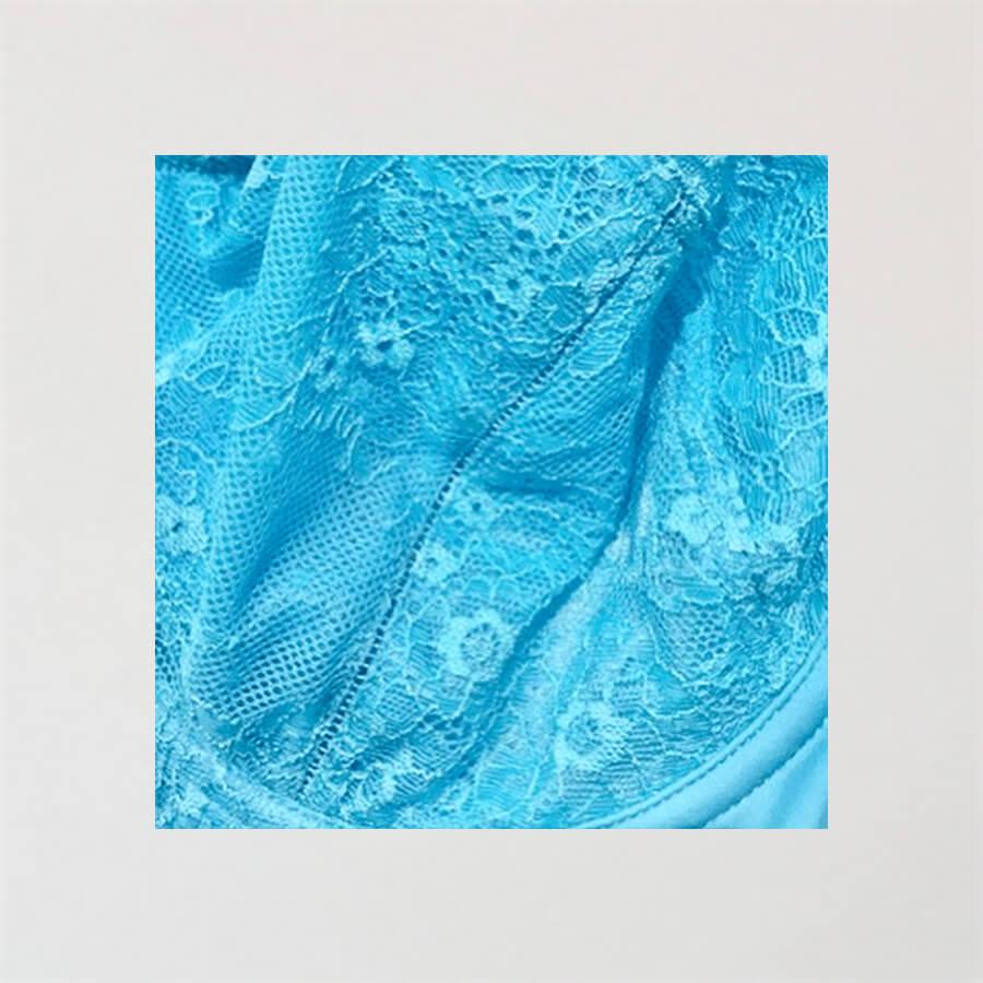 Alyssum Lace Balconette Bra - Lagoon Blue