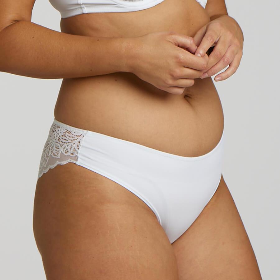 Lily Lace Bum Bikini Brief - White