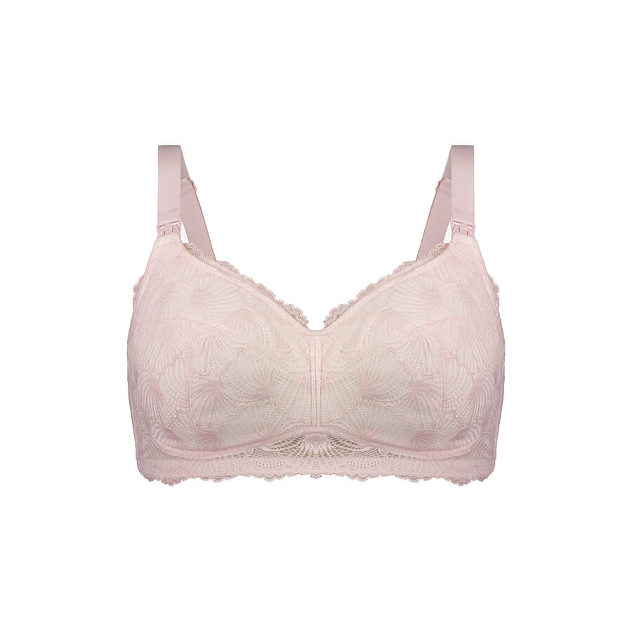 Model wearing Leakproof Maternity Bra - Rose Pink Back