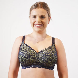 Classic Maternity Bra - Navy Lime Product Image