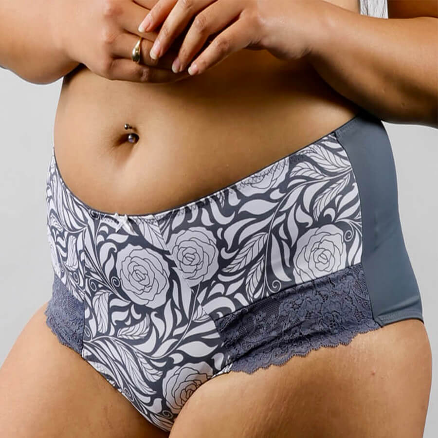 Signature Print Full Brief - Grey Pewter Rose