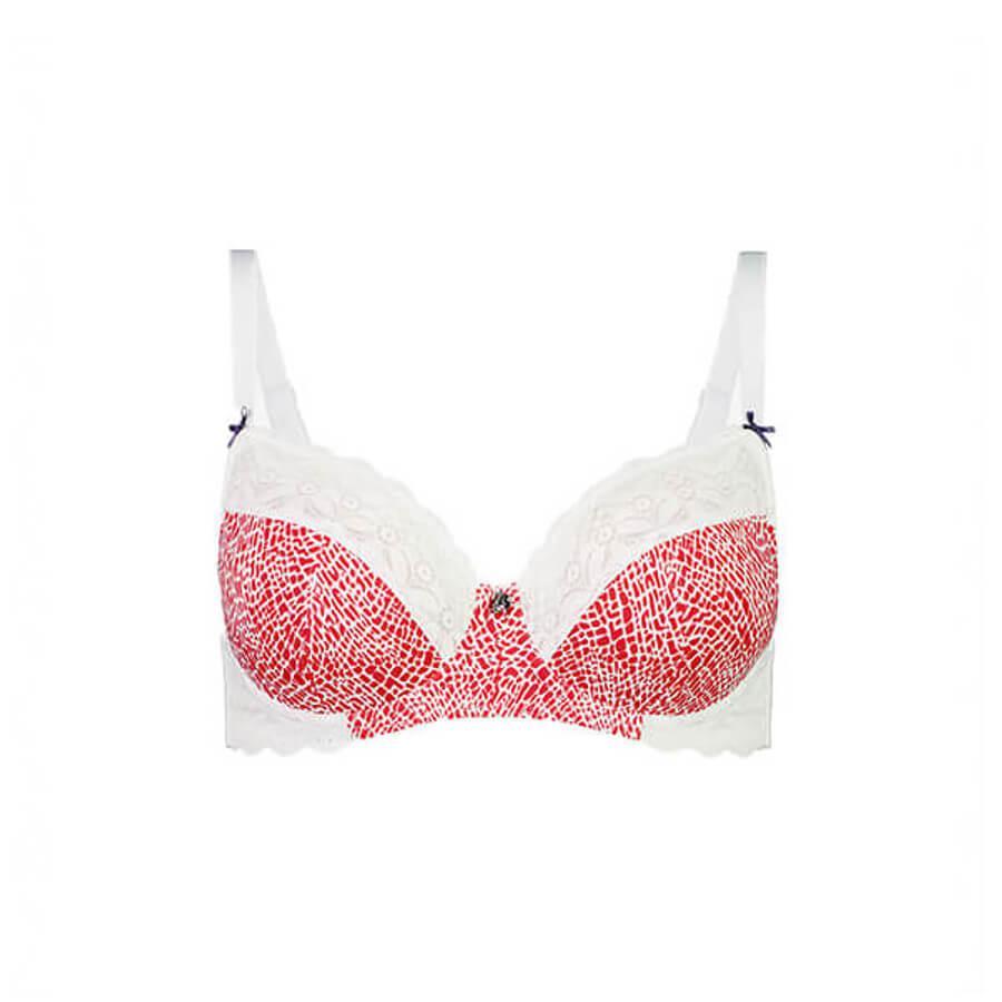 Print Balconette Bra - Queen of the Nile Lipstick Red