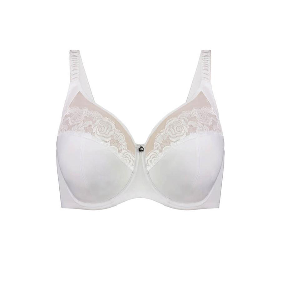 Model Wearing Underwire Madeline Bra - Premium Support - White Back