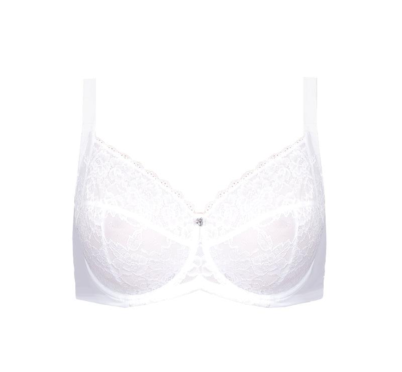 Dahlia Lace Full Cup Bra- Snow White